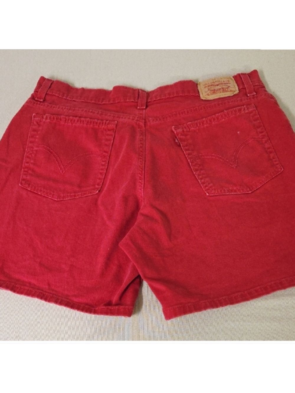 Levi's Women's High-Waist Red Denim Shorts